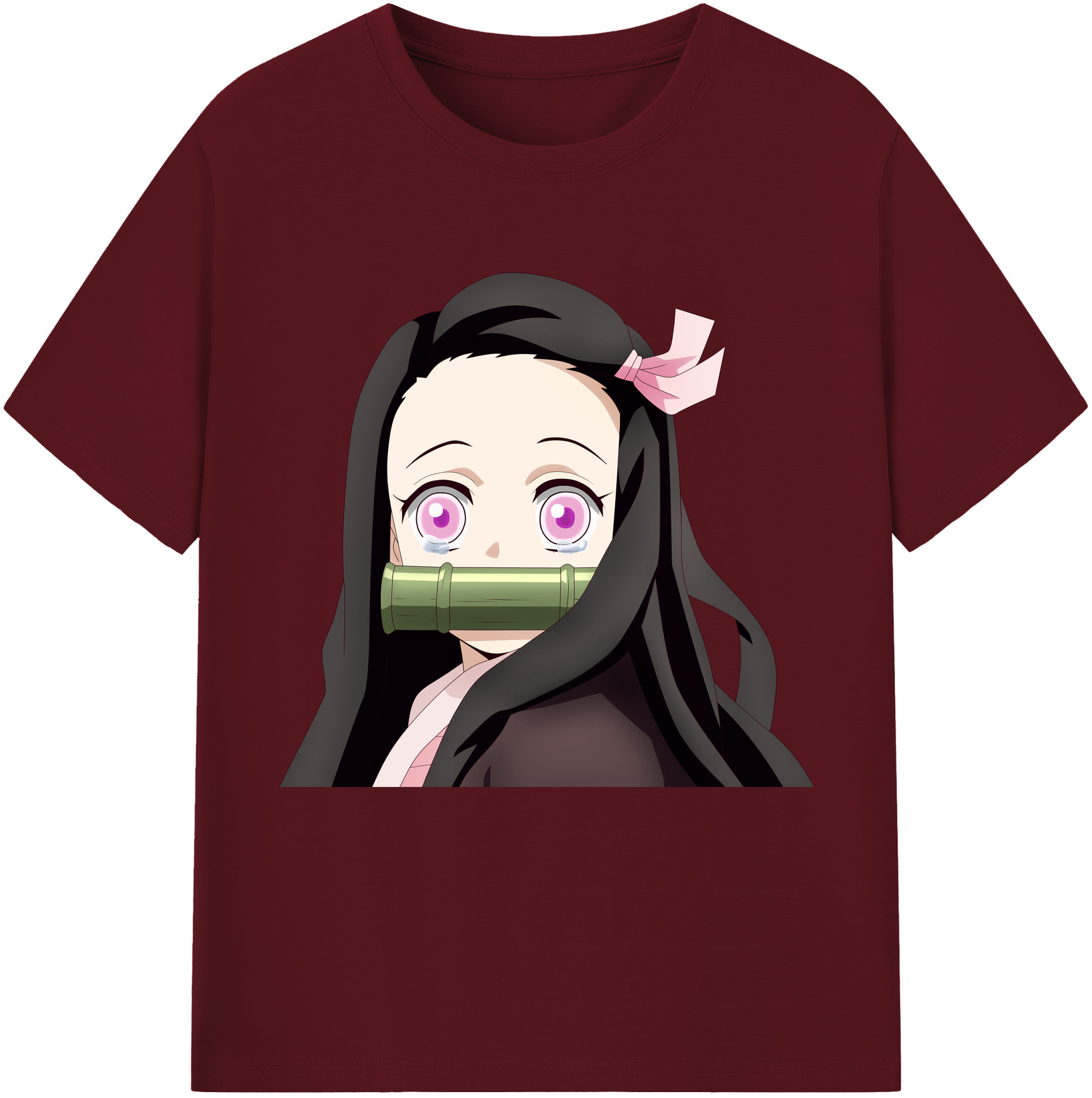 （画像用） 鬼滅の刃（きめつのやいば）竈門 禰󠄀豆子／かまど ねずこ Kamado Nezuko 綿100％半袖Tシャツ（フロントプリント）